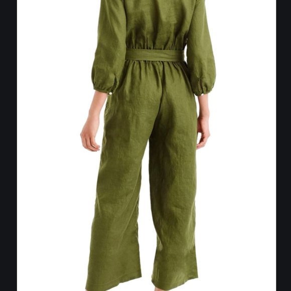 NWT J. Crew Point Sur Faux Wrap Linen Jumpsuit - Picture 4 of 7